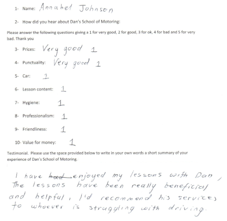 Annabel's Testimonial